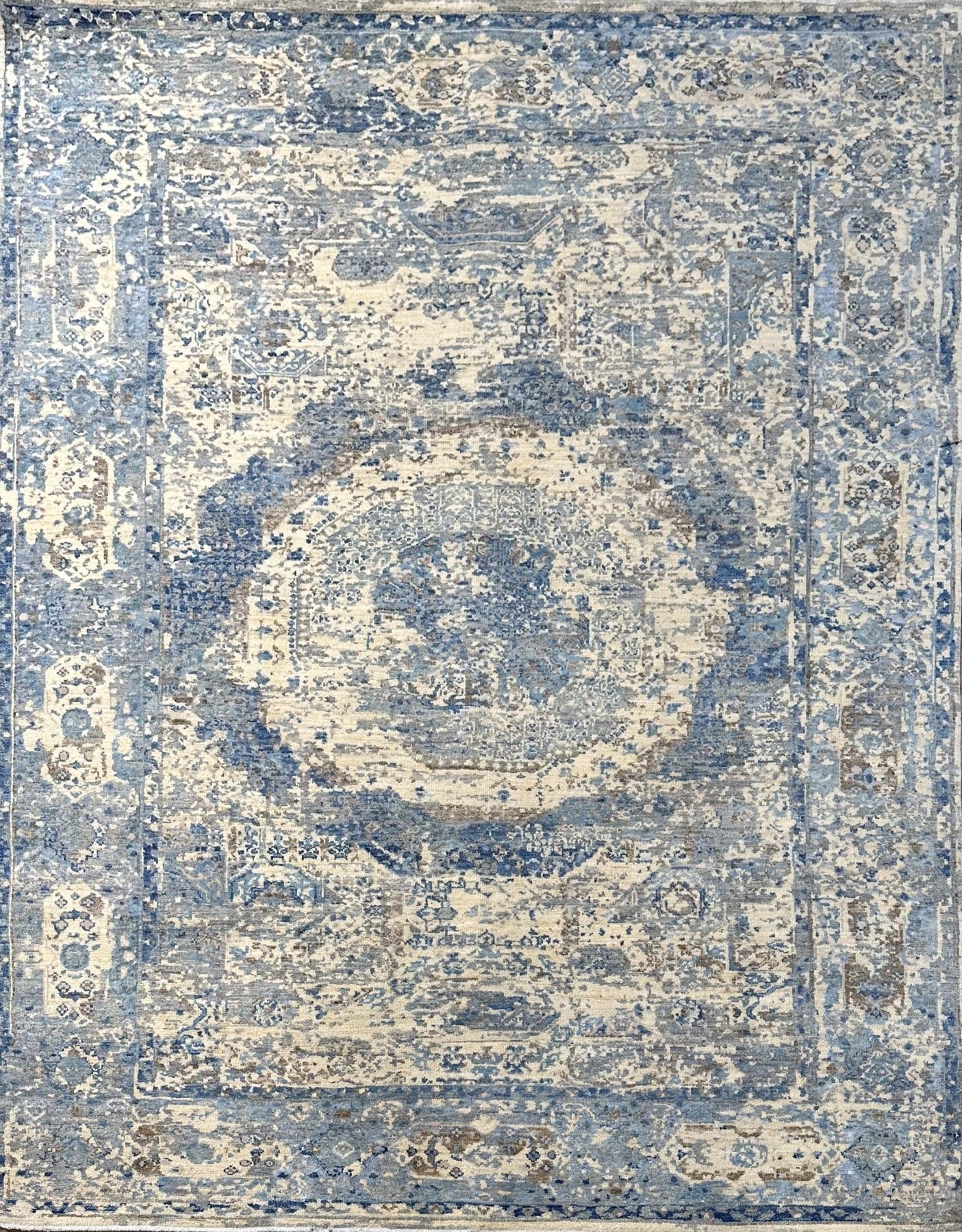 KNOTTED One-of-a-Kind Wool and Silk 5x8 Rug - Hand Knotted Fine Rug (5'6"x8')