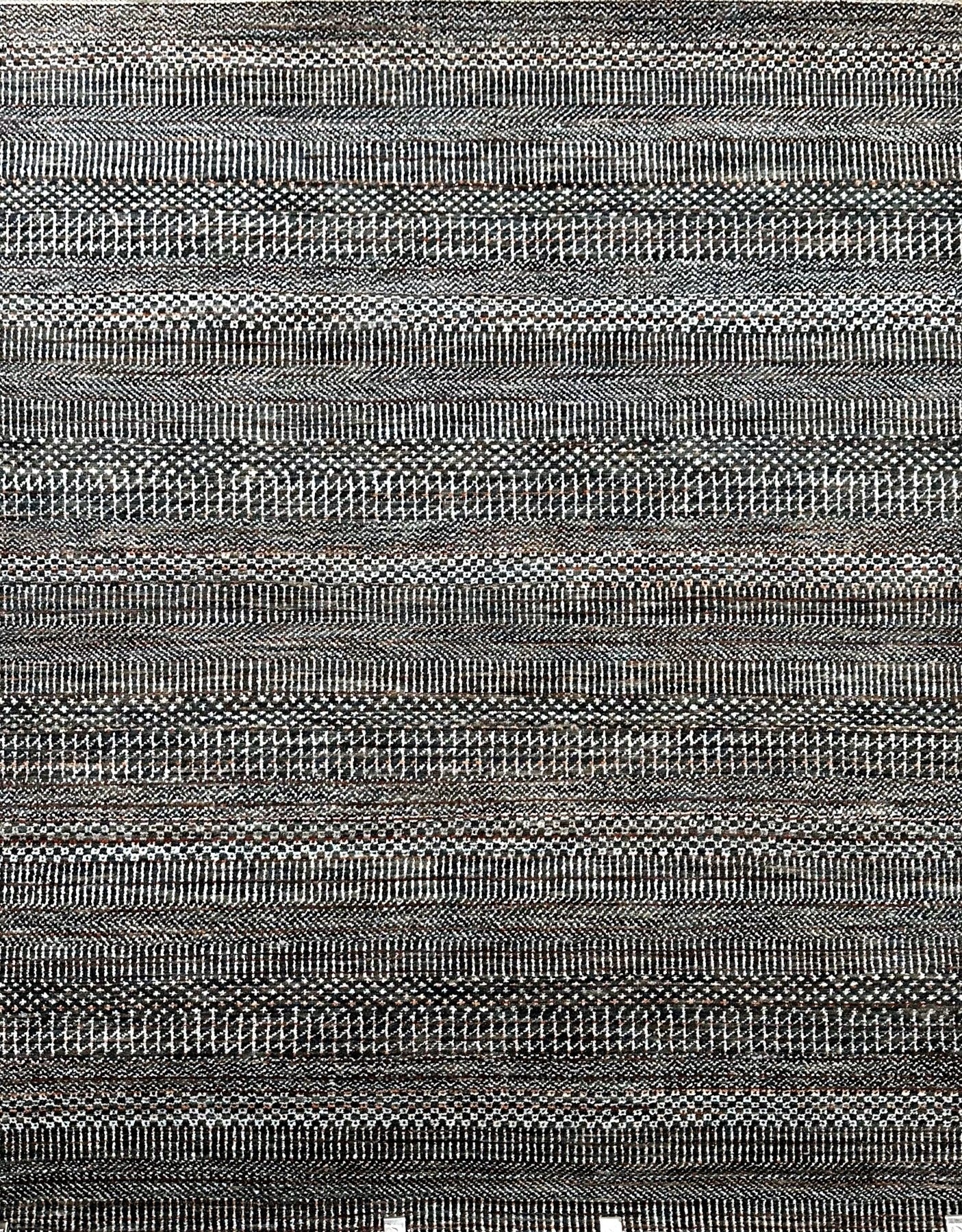 KNOTTED One-of-a-kind Modern Wool 5 x 7 Rug - "Ready to Mingle" Texture (5'x7'3")