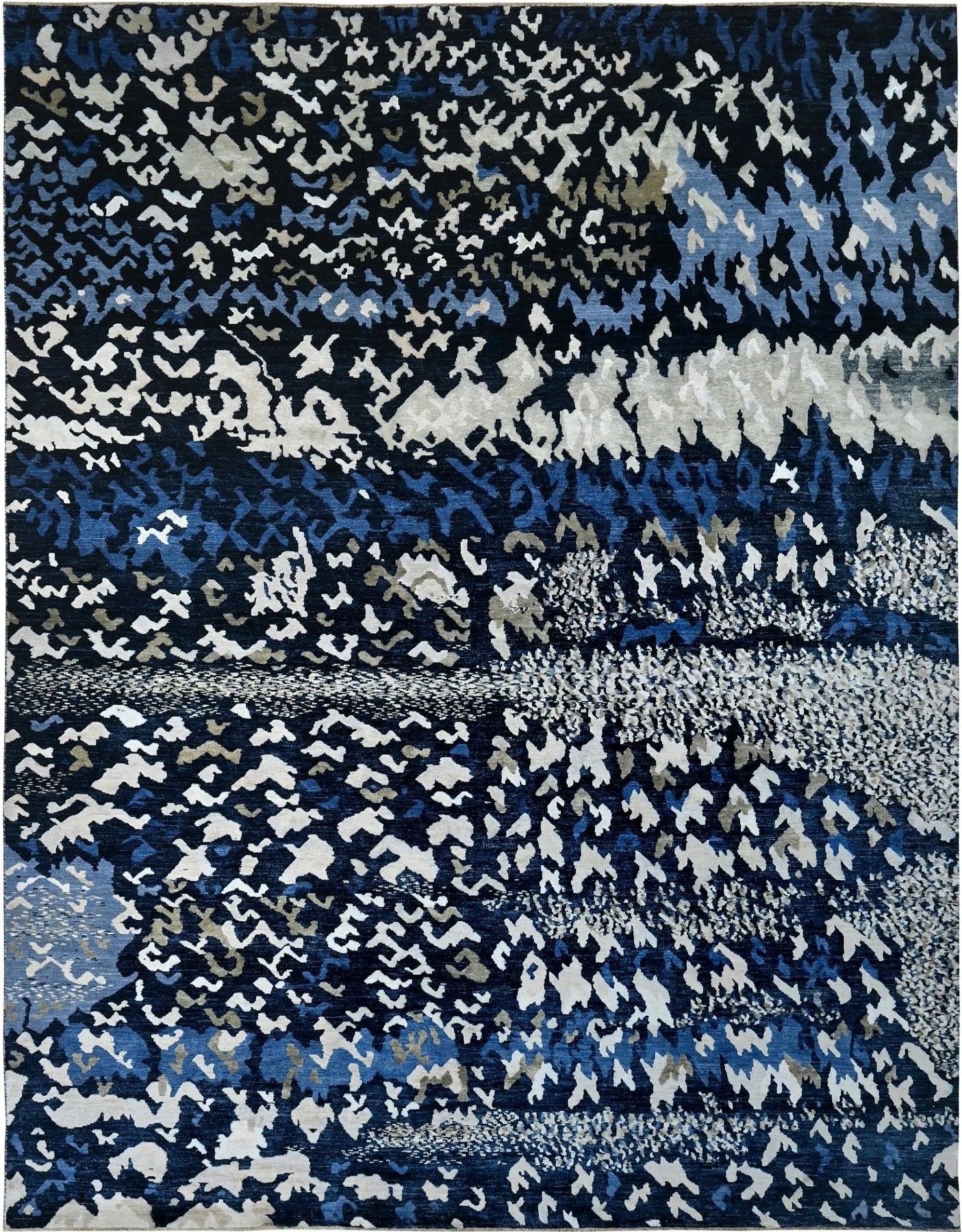 Luxury Wool and Silk 1010-S Dark Blue 9 x 12