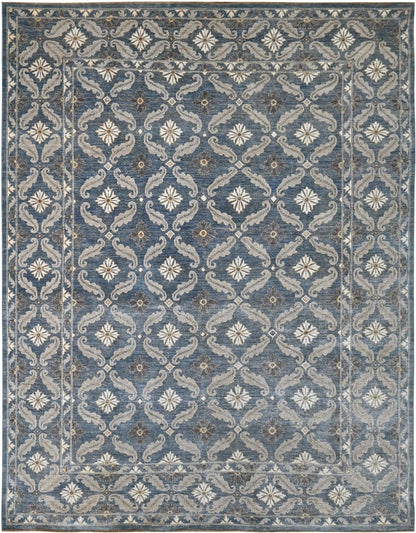 Knotted Rugs best handknotted carpet, 250 denim blue couture "The Sumter"
