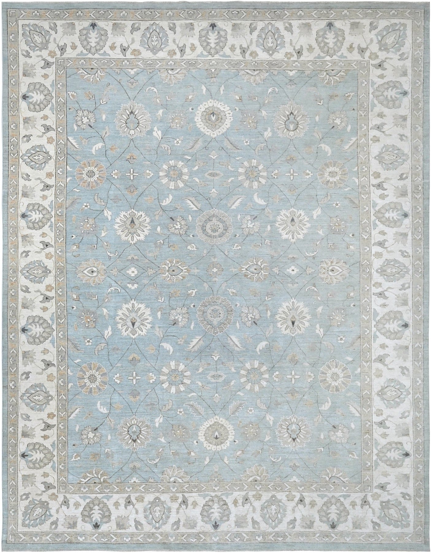 Best family room wool rug blue and cream 10x14 202 lt blue/ivory