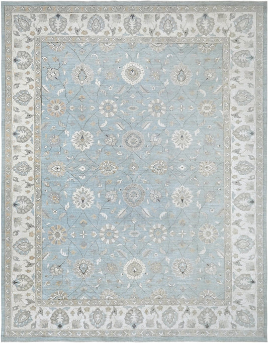 Best family room wool rug blue and cream 10x14 202 lt blue/ivory