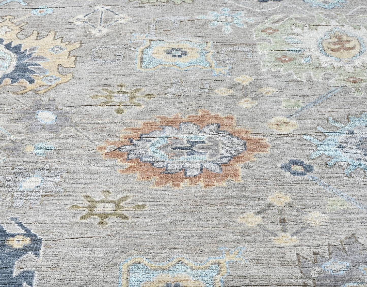 *NEW* Designer Gray 9 x 12 Oushak (340033) - 8'11" x 11'6" Hand Knotted Wool