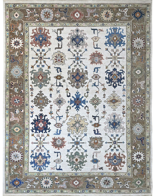 Tribal mountain modern oushak 10 x 14 rug
