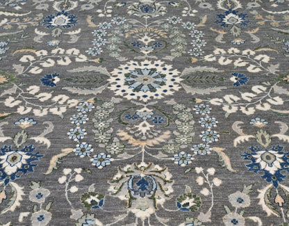 KNOTTED Rugs Proprietary Patterns "The Bluffton Charcoal" 9 x12 Wool Carpet (9'x11'9)"