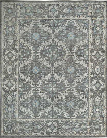 KNOTTED Exclusive Designer 9 x 12 Gray Wool Rug -  (8'7" x 11'10")
