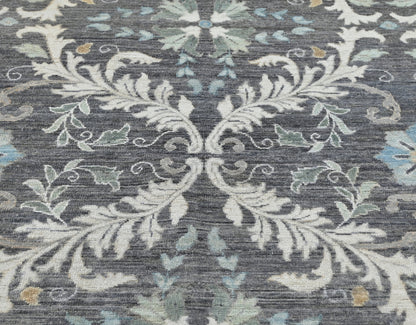 KNOTTED Exclusive Designer 9 x 12 Gray Wool Rug -  (8'7" x 11'10")