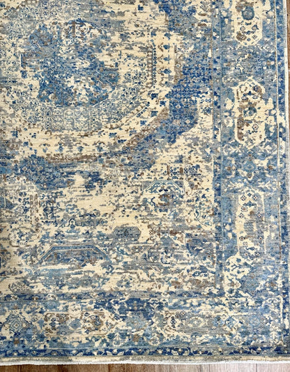KNOTTED One-of-a-Kind Wool and Silk 5x8 Rug - Hand Knotted Fine Rug (5'6"x8')