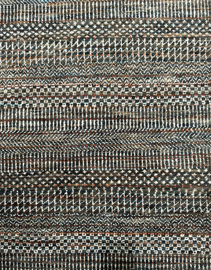 KNOTTED One-of-a-kind Modern Wool 5 x 7 Rug - "Ready to Mingle" Texture (5'x7'3")