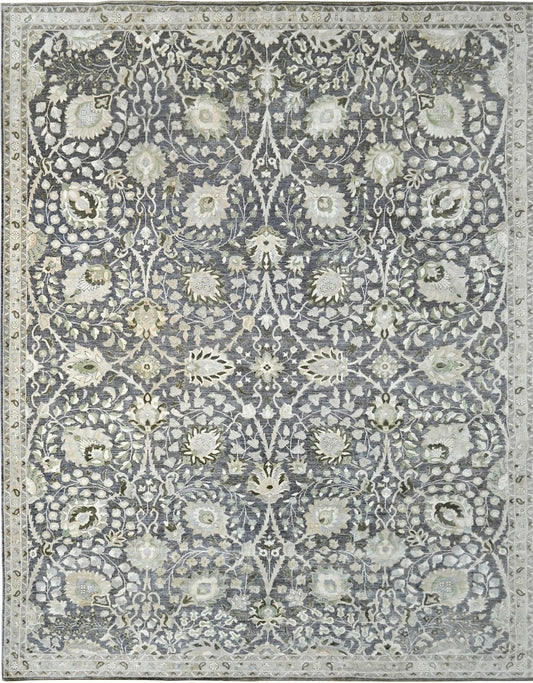 KNOTTED Rug Designer Wool & Silk 9x12 (9'1" x 11'10")