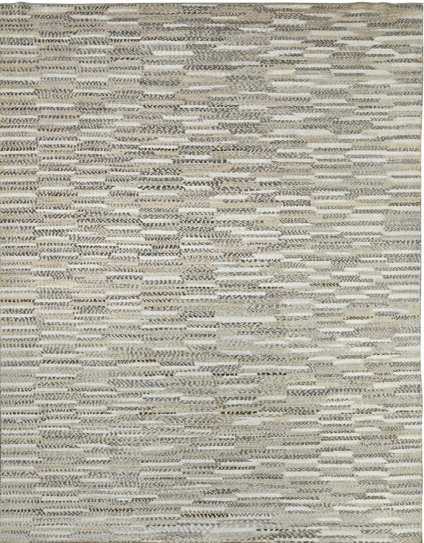 Hand Knotted modern wool rug, neutral and organic