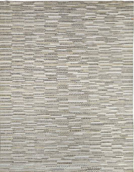 Hand Knotted modern wool rug, neutral and organic