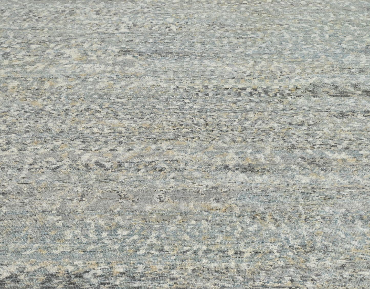 Hand Knotted rug with modern pattern in blue and gray 1045 blue