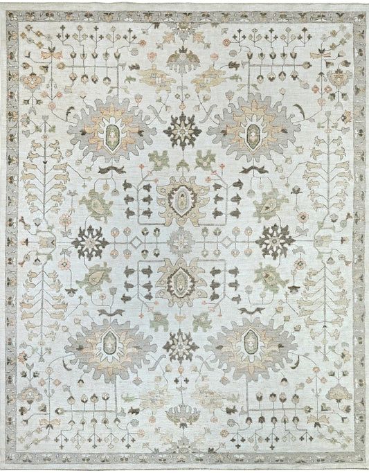 Mountain modern style handknotted wool rug in neutral colors. Luxury rug on sale.