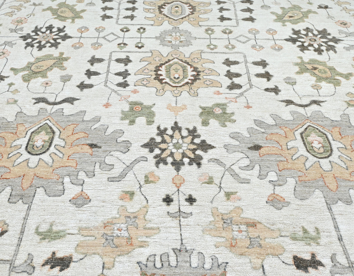 Mountain modern style handknotted wool rug in neutral colors. Luxury rug on sale.