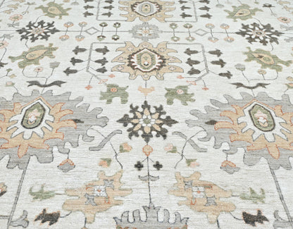 Mountain modern style handknotted wool rug in neutral colors. Luxury rug on sale.