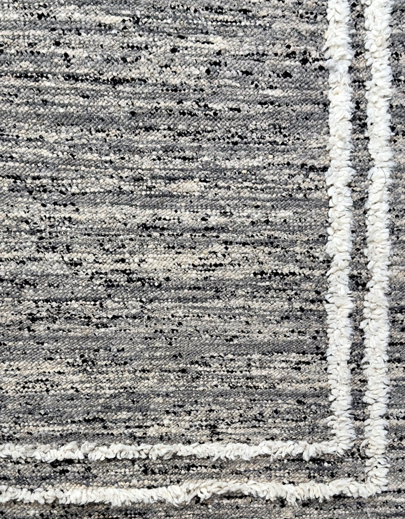 Knotted Couture black and white hand loomed woven textural rug
