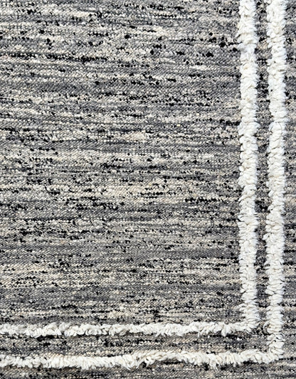 Knotted Couture black and white hand loomed woven textural rug