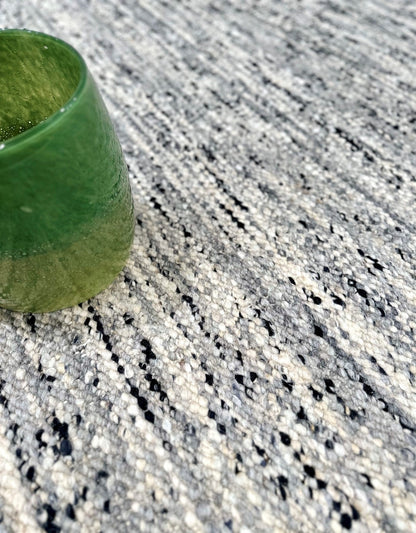 Knotted Couture black and white hand loomed woven textural rug