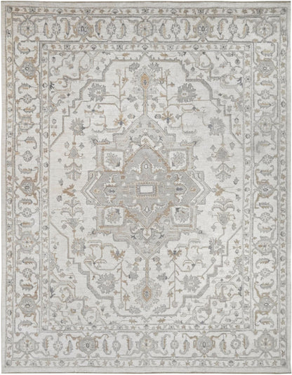 Exclusive designer serapi rug in neutral colors. Fine wool, size 8 x 10 rug. 