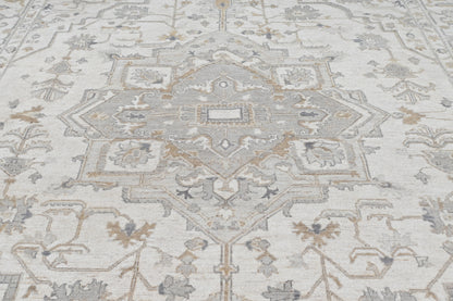Exclusive designer serapi rug in neutral colors. Fine wool, size 8 x 10 rug. 