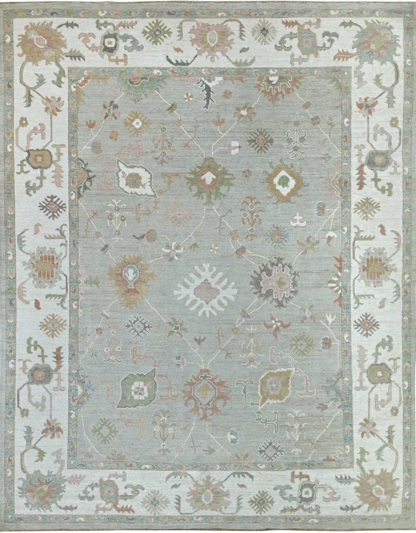 Organic non toxic Oushak wool knotted rug, best price oushak from Pakistan