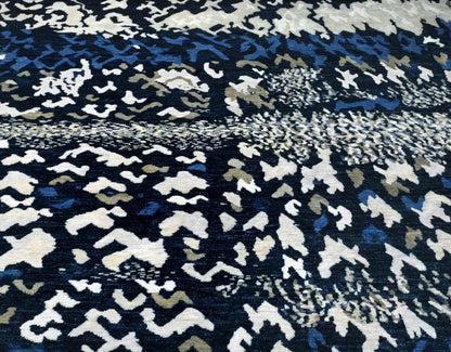 Luxury Wool and Silk 1010-S Dark Blue 9 x 12