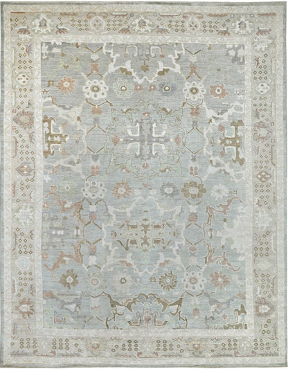 Couture organic wool neutral 9x12 oushak hand-knotted rug
