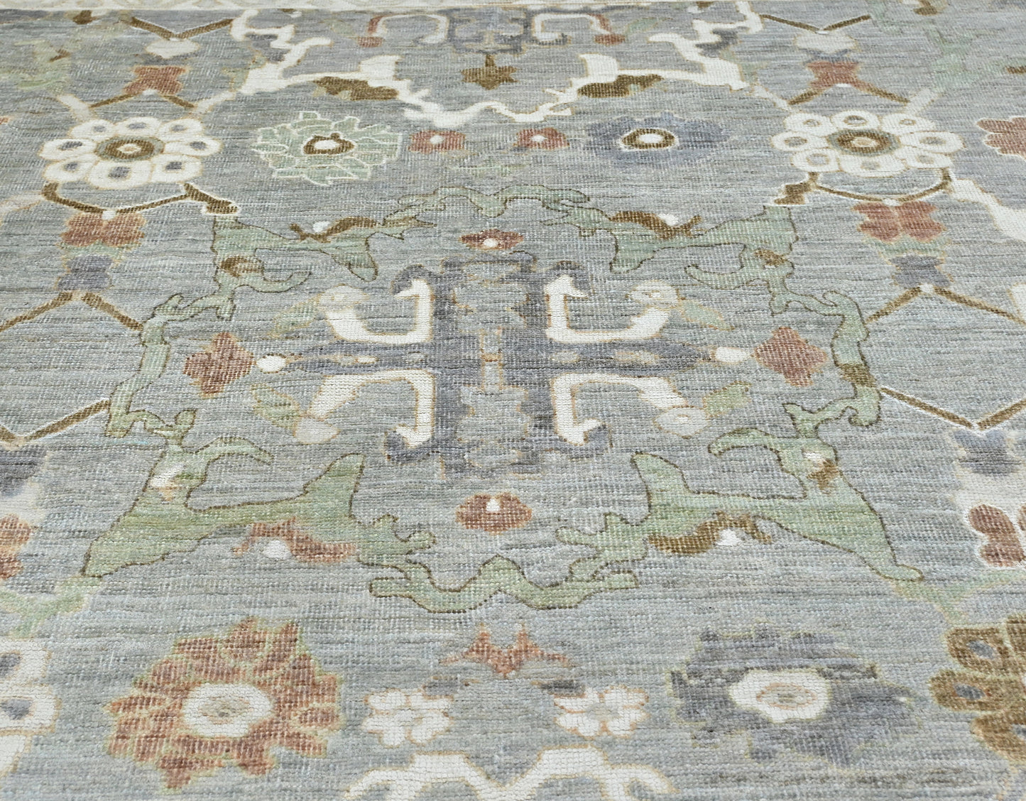Couture organic wool neutral 9x12 oushak hand-knotted rug