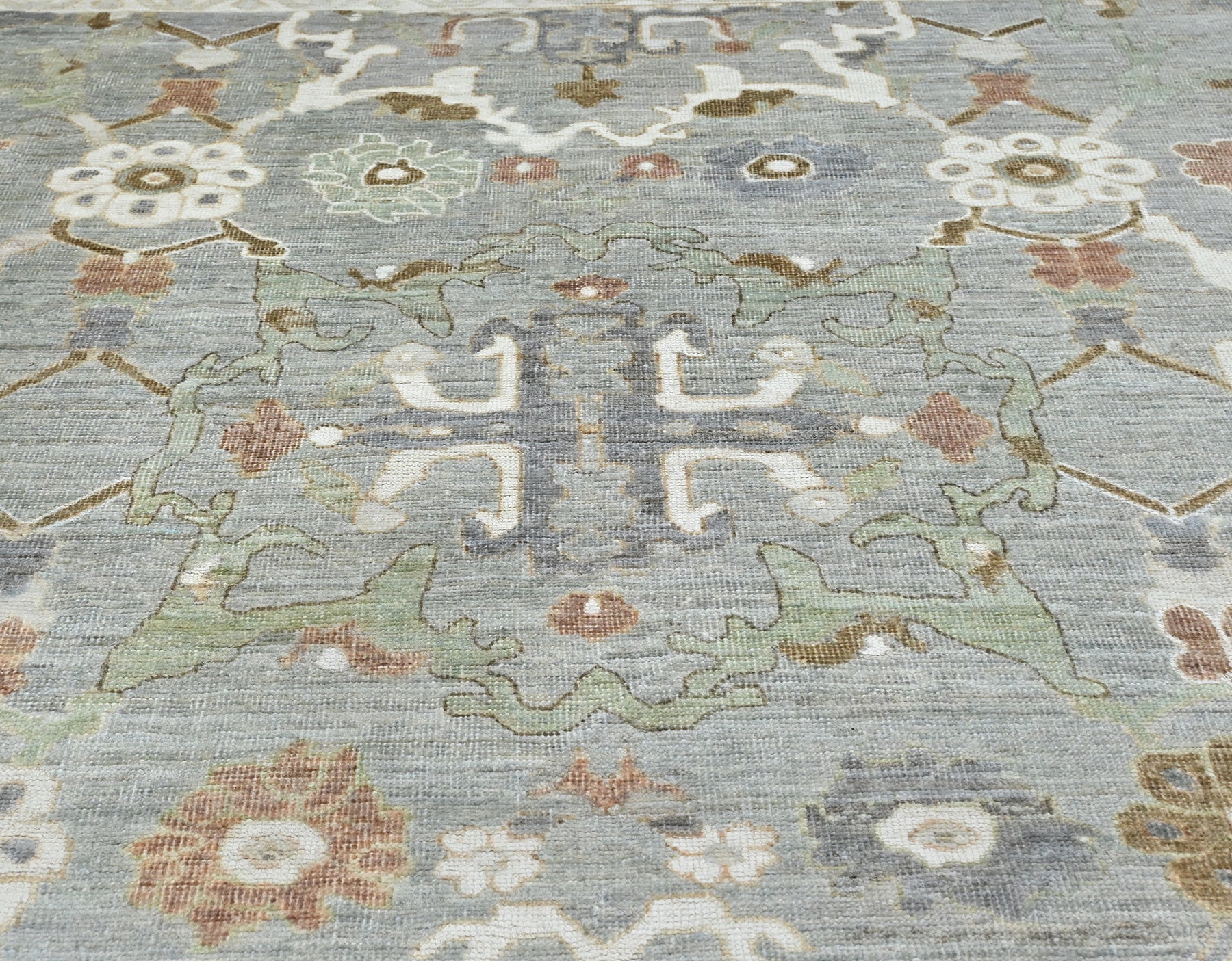 Couture organic wool neutral 9x12 oushak hand-knotted rug
