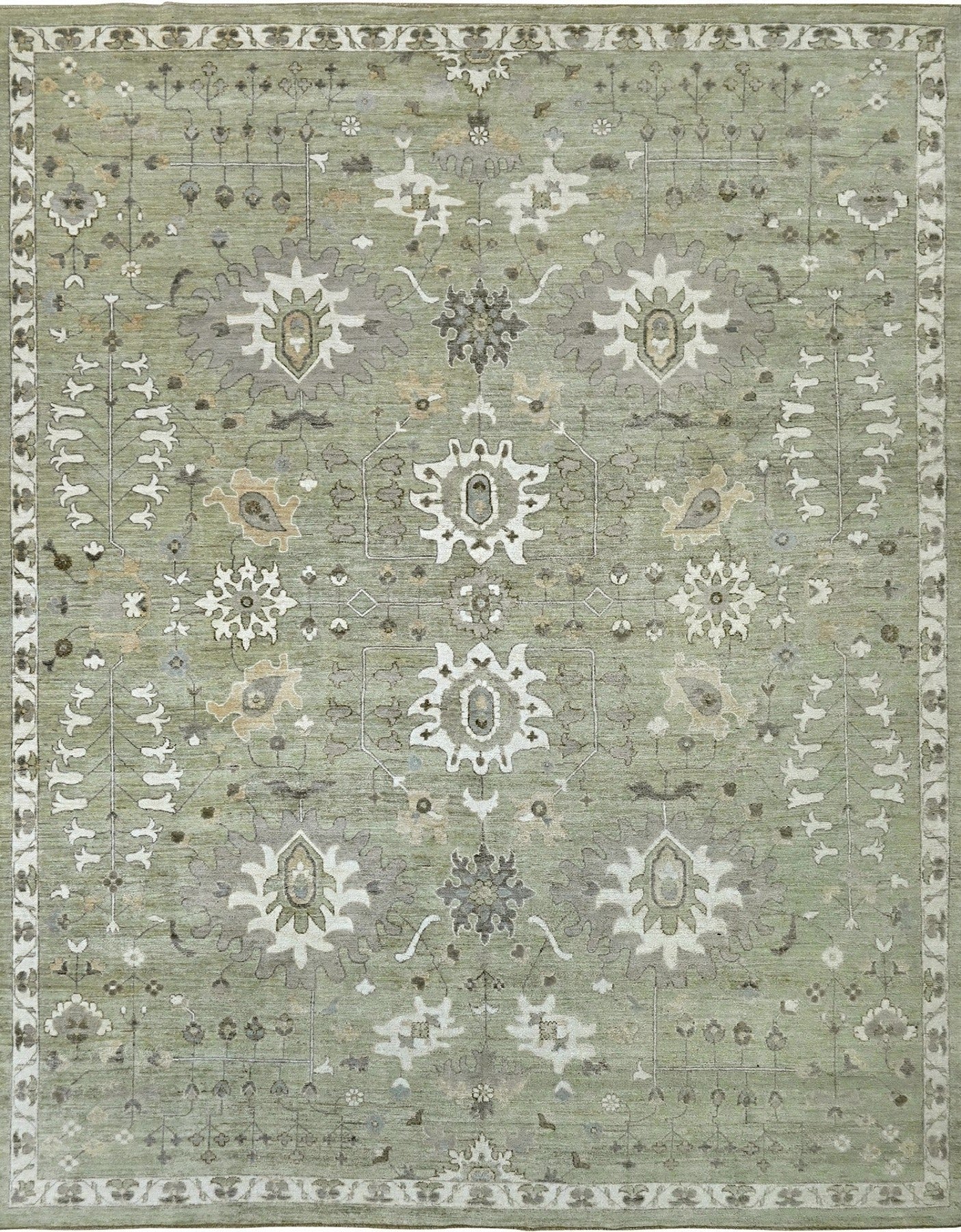 Couture 750 Granite Organic Wool 9x12 carpet in a soft green