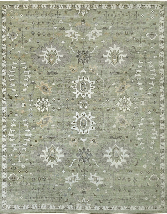 Couture 750 Granite Organic Wool 9x12 carpet in a soft green