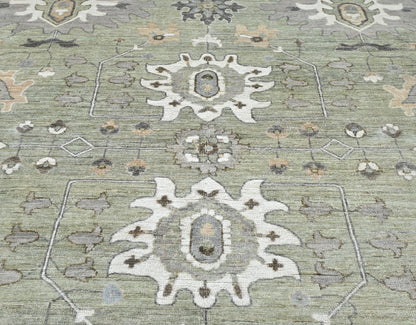 Couture 750 Granite Organic Wool 9x12 carpet in a soft green
