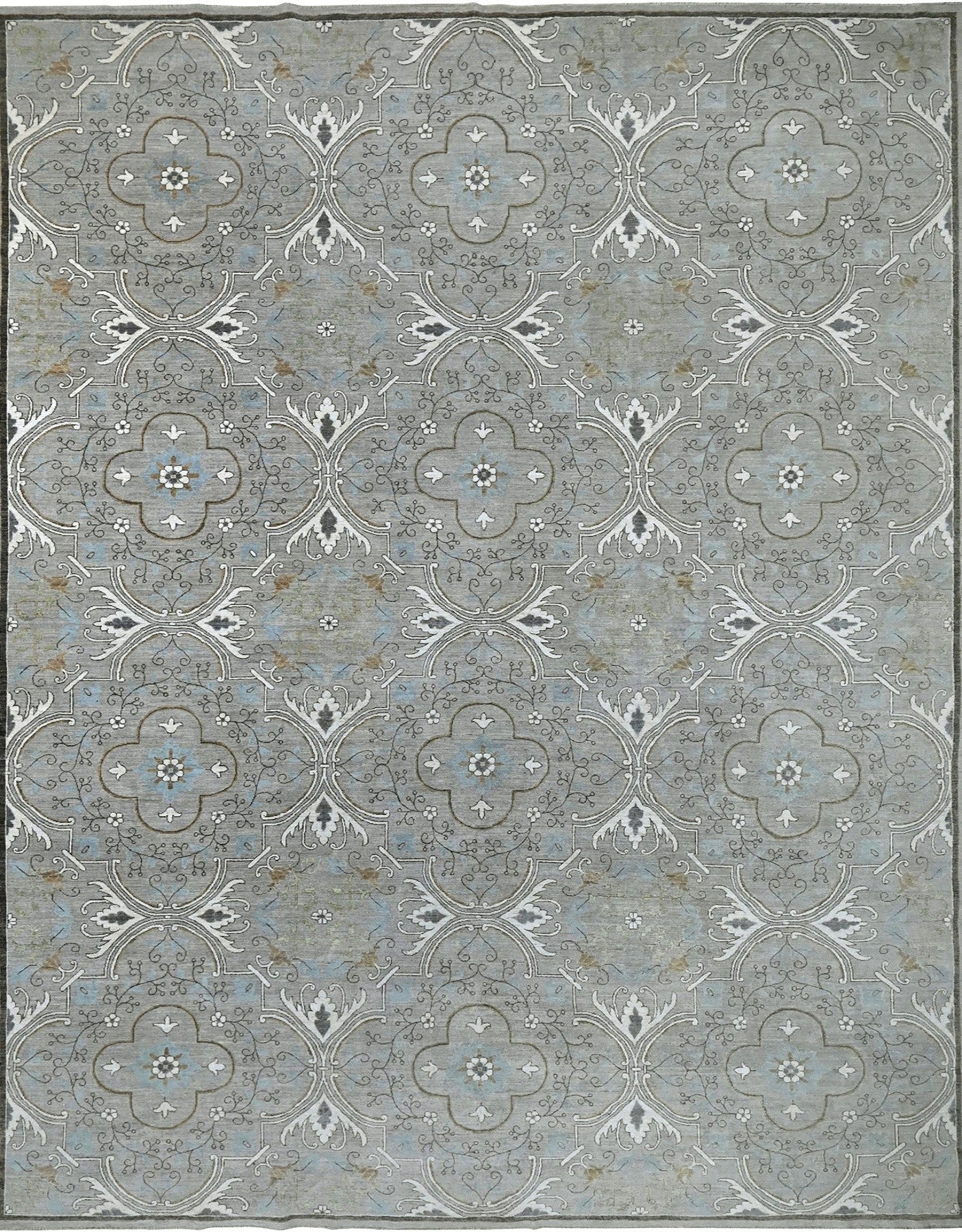 Knotted couture rug 395 sgl gray wool handknotted