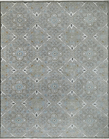 Knotted couture rug 395 sgl gray wool handknotted