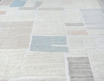 Designer modern moroccan 100% wool 9x12 handknotted rug