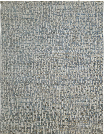 Knotted Rugs 725 Denim Blue Cout  luxury hand-knotted wool rug "The Horatio" 