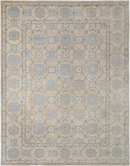 KNOTTED Rugs Proprietary Patterns "The Crescent -Tan" Wool Carpet (9'8"x13'8")