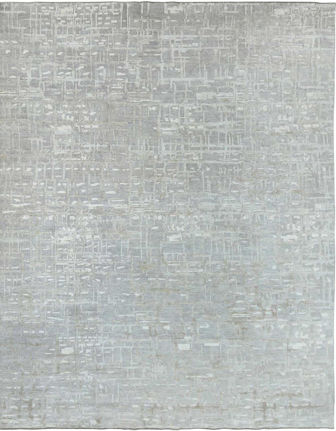 Luxurious modern wool and silk handknotted rug