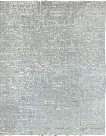 Luxurious modern wool and silk handknotted rug