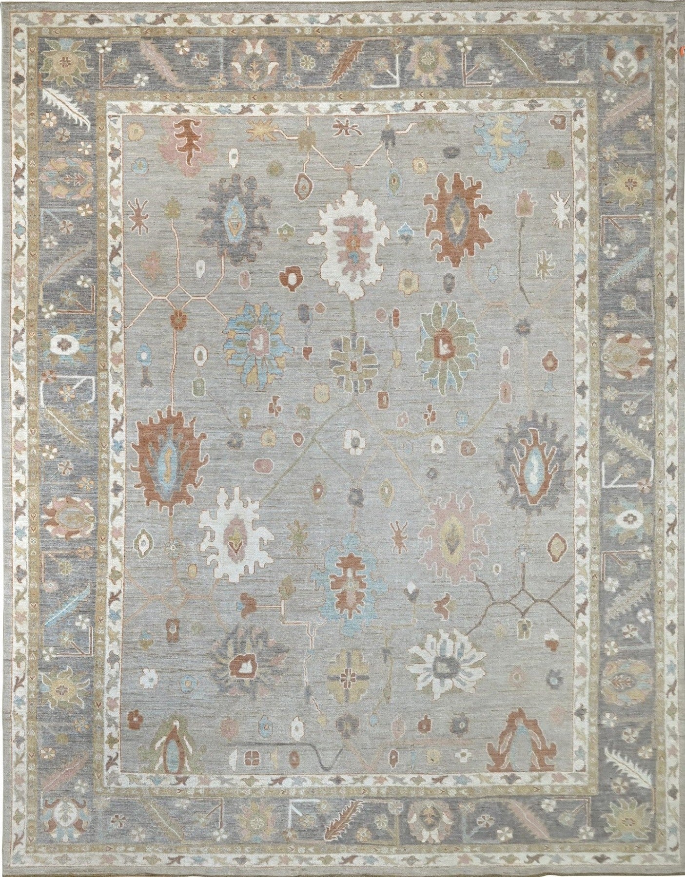 Luxury gray oushak 10x14 rug