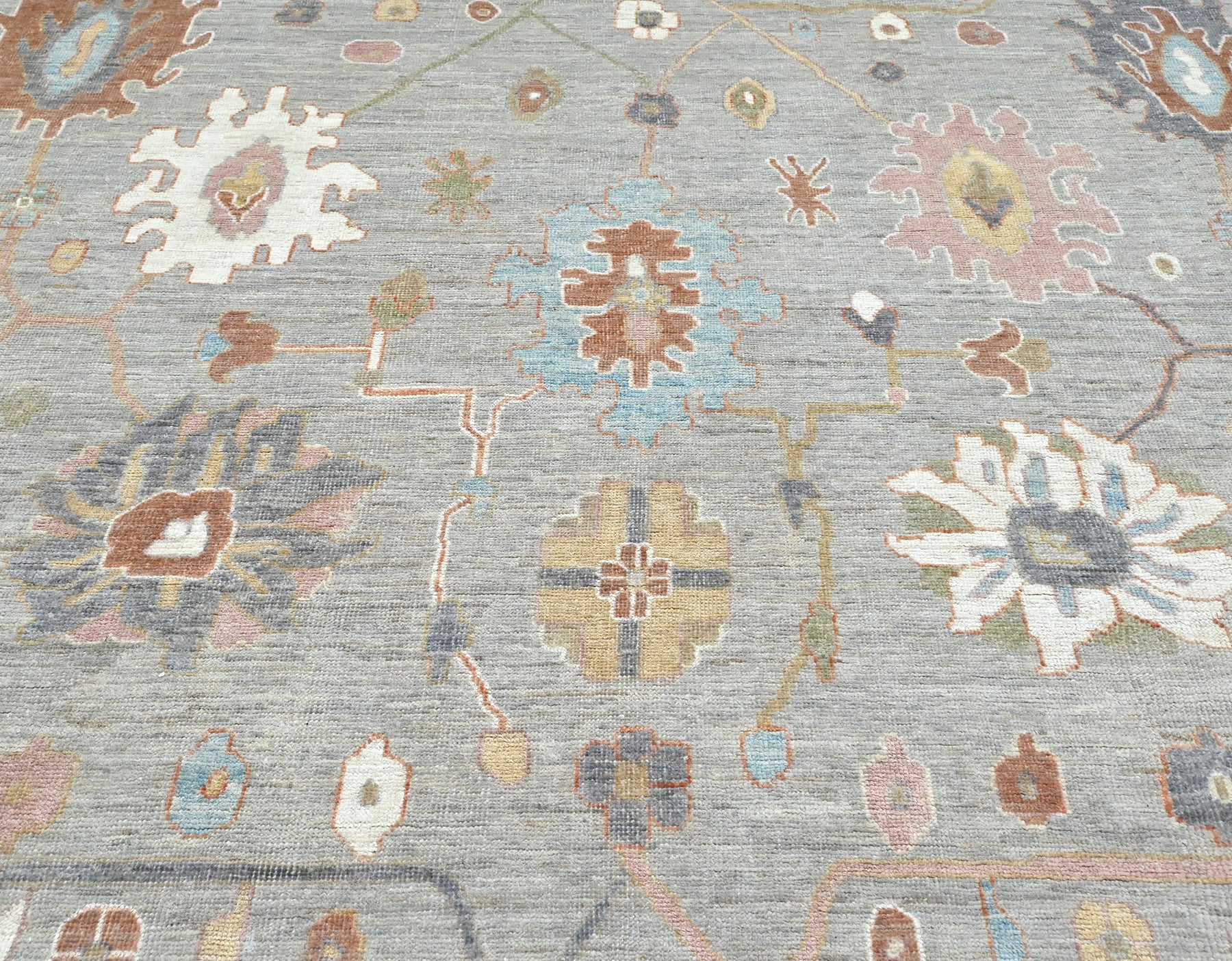 Luxury gray oushak 10x14 rug