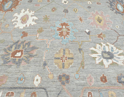 Luxury gray oushak 10x14 rug