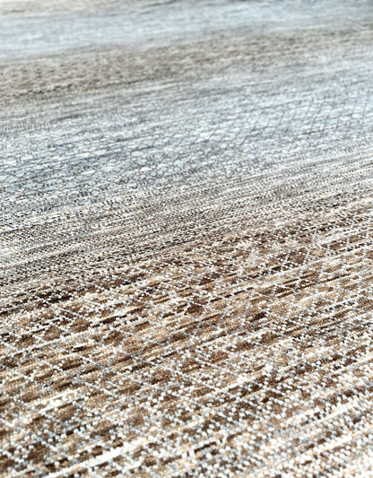 Organic textural rug in brown and spice, affordable hand-knotted all wool MB Dlx rug