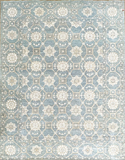 Fine quality blue handknotted wool rug