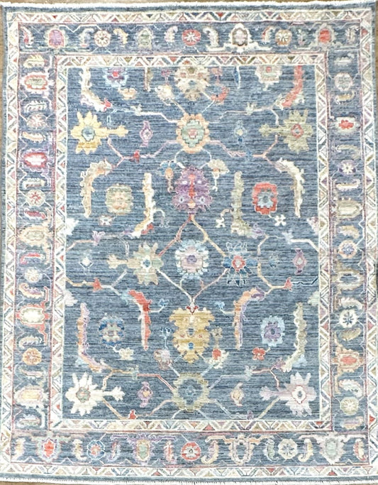 Colorful hand-knotted oushak size 6 x9