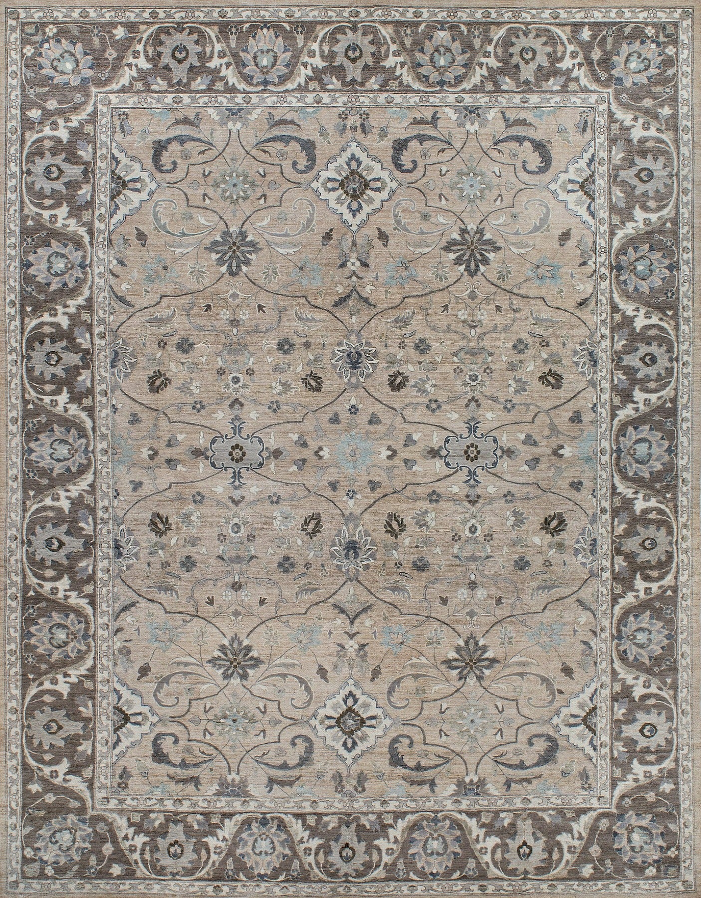 The Flora - Beige/Mushroom – KNOTTED | Couture Rugs
