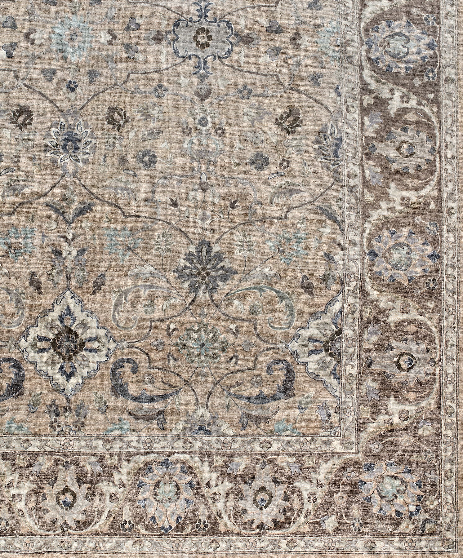 The Flora - Beige/Mushroom – KNOTTED | Couture Rugs